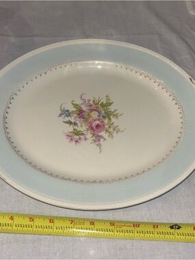 Vintage Georgian Homer Laughlin Eggshell Platter 13.5” Flowers J50N5 USA